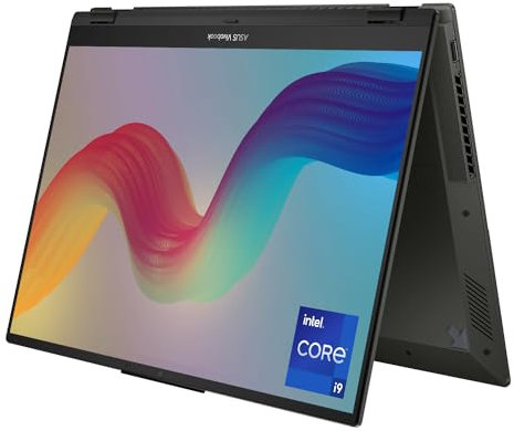 ASUS Vivobook S 16 Flip 2-in-1 Laptop, 16 WUXGA Touchscreen, Intel Core i9-13900H, SSD 32GB, SSD 2TB, fotocamera IR, HDMI, Wi-Fi 6, Windows 11 Home, Midnight Black