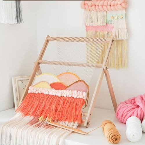 Holz-Webstuhl-Set für -Anfänger – Einfache Bedienung, Multifunktionaler Gobelin-Webrahmen, Einfaches Basteln mit Ständer