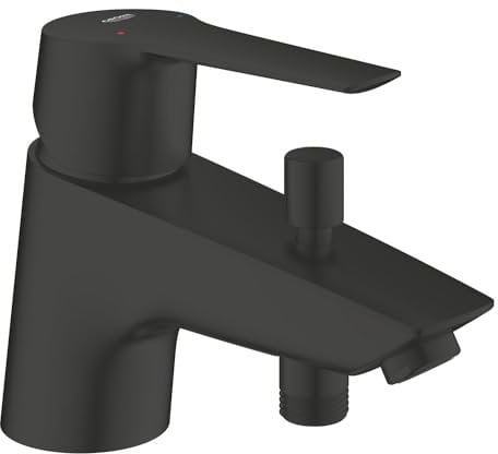GROHE Start Mitigeur Monocommande Bain/douche, Economie d'Eau, Bec Moyen, Installation Facile, Noir Mat, 232292432