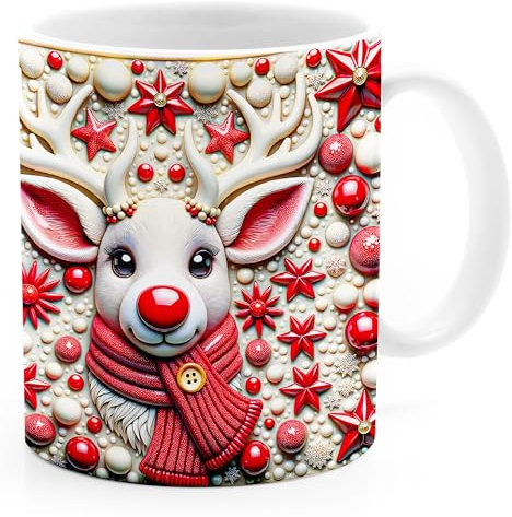 SpecialMe® Tasse Weihnachten 3D-Grafik Illusion Wintermotive XMAS kleines weiss standard