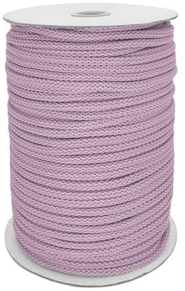Polyester-Schnur 100m Kordel Seil Bekleidungskordel Makrameeschnur weiche Häkelbindung Ø ca. 6mm, Farbe:553 - flieder