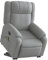 vidaXL Massagesessel, Sessel mit Aufstehhilfe, Relaxsessel mit Liegefunktion Vibrationsfunktion, Fernsehsessel Liegesessel Aufstehsessel, Hellgrau Stoff