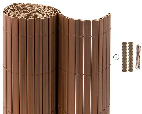 casmartis Premium PVC Sichtschutzmatte - braun - 140 x 900 cm (3-teilig) - Zaunsichtschutz, Sichtschutzzaun, Balkonverkleidung, Zaunblende Garten Balkon Terrasse