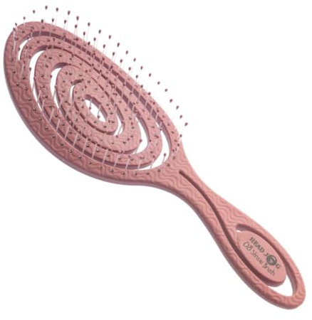 Head Jog 08 (Blossom) Paddle Brush Flexible Soft Pin Bristles. | Detangling Wet Or Dry Hair. Gentle Brushing Hairbrush. Detangle Brushes For Straight, Curly & Wavy Hair Types.