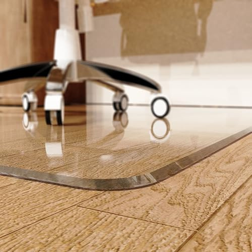 MESAILUP Beveled Edge Office Chair Mat for Carpet or Hardwood Floor 36 x 48 Clear Chair Mats for a Smooth Glide and Easy Roll On/Off, Heavy Duty and Non-Slip Pad Floor Ultimate Desk Chair Mat