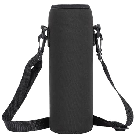 Portabottiglie Termico per Bottiglia da 1 Litro, Custodia Termica per Bottiglia con Protezione Antiscottatura per Uso Esterno (BLACK)