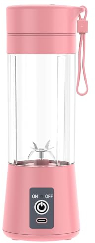 Meichoon Taza Licuadora Eléctrica USB Personalizada Jugo Taza 400ml/14.1oz Con Colador Para Milkshake Smoothie Zumo Zumo Vegetal LB33 Rosa