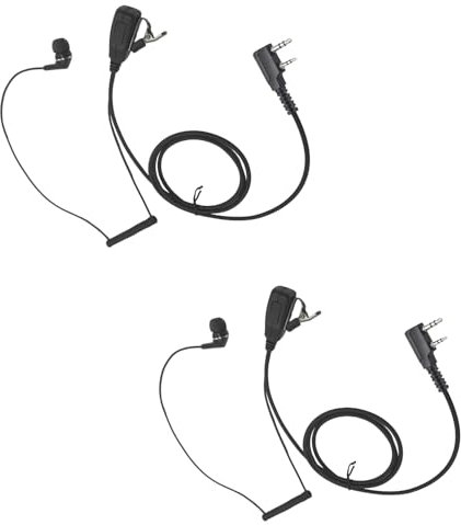 stdgove 2-Way Radio Earpiece Ear Piece Headset in Ear Earbuds with Coil Tube for Baofeng uv5r uv 5r uv-5r for Retevis rt21 rt22 for Sancom for Kenwood 2 Pin Walkie Talkies(2Pack)