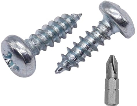 SKIR'CO (50 Stück) Verzinkter Stahl 4,2 x 13 mm selbstschneidende Schrauben, DIN 7981 C, Flachkopfschrauben, PH Kopf