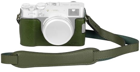 SMALLRIG X100VI Half Leather Case Kit with Shoulder Strap, Retro Style Leather Camera Half Leather Case with Aluminum Alloy Frame for FUJIFILM X100VI Green - 4701