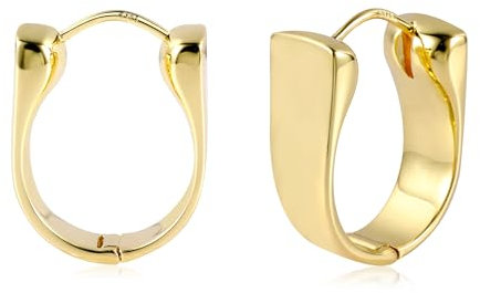 Gold Creolen Ohrringe für Damen, Große Klobige Ovale Creolen Ohrringe Hypoallergene Dicke Creolen Ohrringe Breite Creolen Trendige Tropfenohrringe für Damen Mädchen