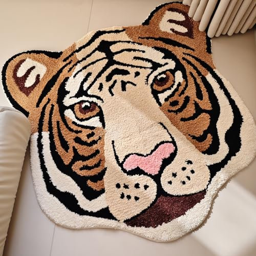 Kinderzimmer Teppich Kurzflor,Tiere Motive Teppich,für Schlafzimmer Wohnzimmer Spielzimmer und Babyzimmer kinderzimmer antirutsch waschbarer Dekoration Teppiche(Braun)