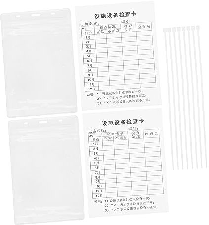 OKUMEYR 20 Sets Device Safety Labels Equipment Inspection Labels Fire Extinguisher Tags Inspection Record Labels Ladder Inspection Labels Equipment Inspection Sticker Nametags White Pvc