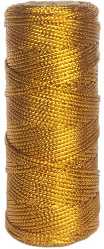 1,5 mm Metallic Gold Kordel 100 m, Unelastische Schnur zum Basteln für DIY, Hochzeit Dekoration Verpackung Geschenkverpackung
