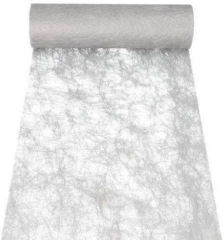 PAPSTAR Dekoband Sizoflor 25 m x 30 cm Silber 37064 Tischband Tischläufer Dekoband Tischdekoband wasserfest