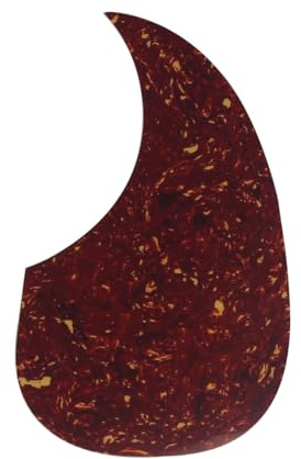 FLEOR Schlagbrett für Akustikgitarre, Komma-Form, selbstklebend, Zelluloidmaterial, rote Schildkröte