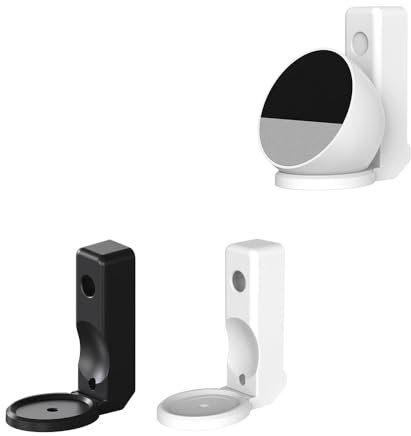 Soporte de pared para Echo Spot 2024, soporte de pared con gestión de cables, oculta cables desordenados para salida de altavoz (blanco)