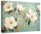 WallArena Leinwand Bilder Groß 100x75 cm XXL Wanddeko Wohnzimmer Schlafzimmer Flur Wandbilder Leinwandbild Modern Bild auf Leinwand Moderne Abstrakt Blumen Grün Beige