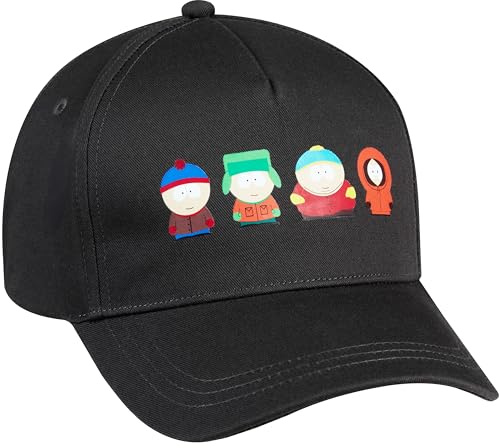 South Park Cap Kinder Teenager & Männer Basecap mit Stan, Kyle, Cartman & Kenny, Verstellbar, Lustige Geschenk Idee