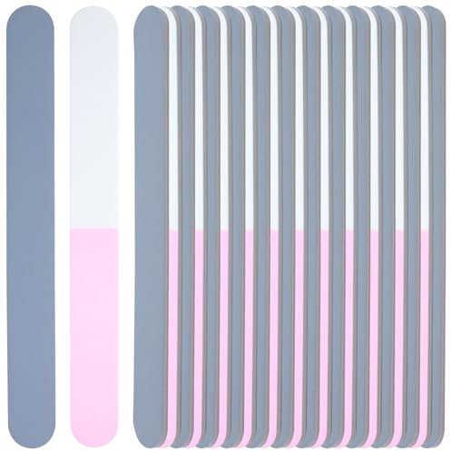 Lima per unghie, 25 pezzi, professionale, 3 lati, grana 600/1200/3000, per unghie in gel naturale, adatta per la casa