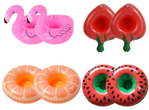 Inflatable Drinks Holders, 8 Pcs Pool Drink Cup, Floating Drinks Holder for Hot Tub, Hot Tub Cup Holder, Perfect for Pool Parties, Beach Outings, and Family Fun