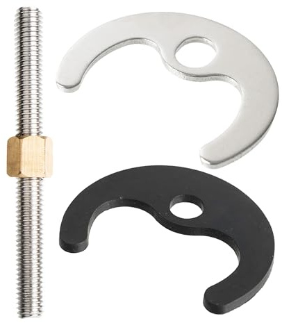 Fittings Fixing Kit with M8x130mm Threaded Rod - 1 Set Metal Single Hole Horseshoe Plate with Rubber Washer for Faucet