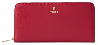 Furla Portafoglio Camelia XL Zip Around, Pelle, Rosso, 20 x 10 x 3 cm, 12 Slot Porta Carte, Stile Casual