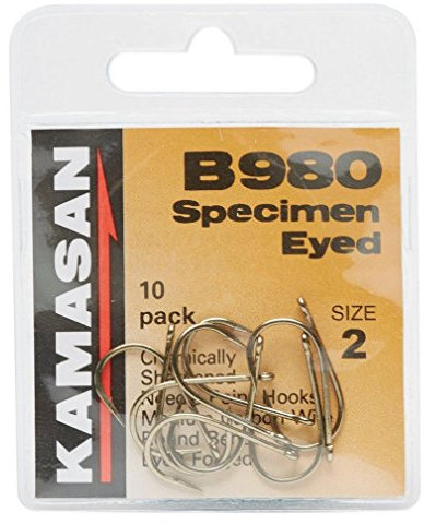 Kamasan B980 Barbed Specimen Eyed Hooks - Size 2, One Size