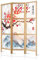 decomonkey 3 Panneaux Séparateur de pièce - 135 x 171cm Cerisier en Fleur Montagne Nature séparation intérieur pour décoration intérieure, Chambre à Coucher, Salon, Salle