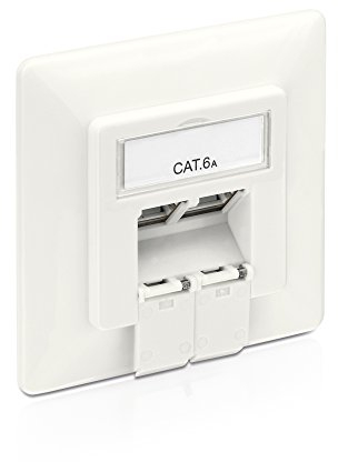 PureLink MCA200 - Caja de conexiones Cat 6A (2 tomas RJ45 red, Ethernet blindada de 10 Gb), blanco, 1 caja de conexiones