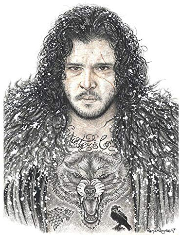 Wee Blue Coo Jon Snow – Tätowierte Ikone Ungerahmter Druck 30x40 cm