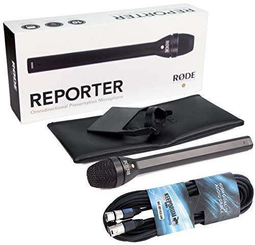 Rode Reporter - Microfono broadcast con cavo microfono Keepdrum, 6 m