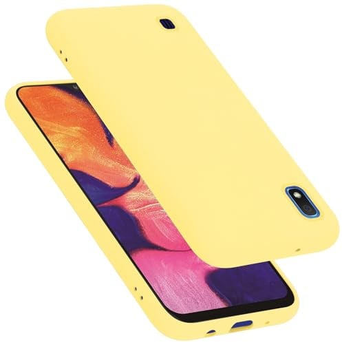 Cadorabo Hülle kompatibel mit Samsung Galaxy A10 / M10 Hülle Silikon Handyhülle für Galaxy A10 / M10 Case aus flüssigem Silikon- Kratzfeste und stoßfeste dünne TPU Schutzhülle - Liquid GELB