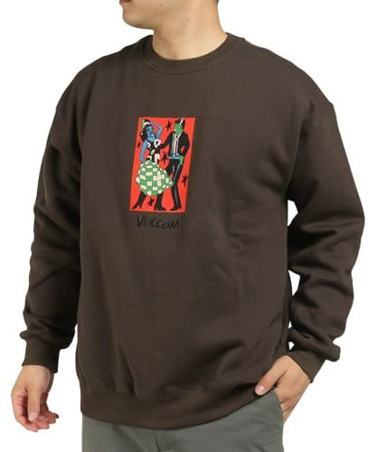 Volcom Herren FA Bob Mollema Crew Sweatshirt, Dunkelbraun
