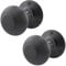 EAI Beehive Reeded Black Door Knobs | 1 Pair of Matt Black Mortice Knobs (55mm) for Internal Doors