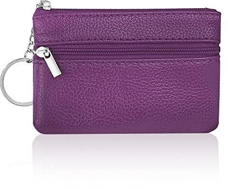 Aucuu Petit Porte-Monnaie Cuir Femme, Mini Porte Monnaie Cuir Mini Petit Portefeuille avec Porte-clés et 3*Compartiments, Mini Coin Purse Wallet pour Femme Homme Enfant Fille Garcon