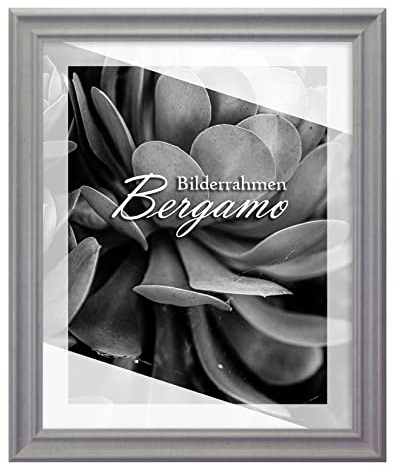 BIRAPA Bergamo Bilderrahmen Beton- Optik - Bilder Rahmen 30x40cm - Fotorahmen Glas antireflex Plexiglasscheibe - Wanddeko Fotowand Fotogeschenke