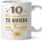 MUGFFINS Tazas 10 Cumpleaños - En Español - Te quiero un Huevo Regalo Amigos Novios Familiares - 11 oz / 330 ml - Regalo original y divertido