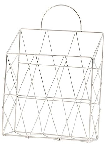 CAXUSD Chinesische Hochzeitsbevorzugungstaschen Hängender Buchhalter Bücherkorb Aus Metall Magazinhalterung Hängender Zeitschriftenhalter Zeitungsständer Schreibtisch Weiß Mop-Halter-Rack