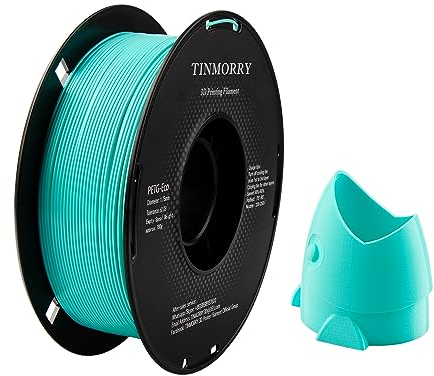 PETG Filament 1.75mm, TINMORRY Rapid PETG-Eco 3D Druck Filament, Kompatibel mit Bambu Lab/Creality K1C / FLASHFORGE Adventurer 5M /Anycubic Kobra 3 / QIDI FDM 3D Drucker, 1 KG 1 Spule, Mintgrün