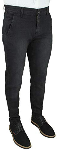Evoga Jeans Uomo Pantaloni Slim Fit Aderenti Blu Denim Casual