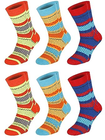 CHiLI Lifestyle Socks 6 Paar bunte Thermosocken. Unisex - warme Thermosocken Herren 43-46 Color Thermo Damen 39-42 dicke Thermoocken - extra warme Thermosocken. Socken Baumwolle Damen Herren
