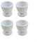 Lot de 4 coquetiers en porcelaine blanche et céramique blanc crème pour servir et profiter de vos œufs de petit-déjeuner