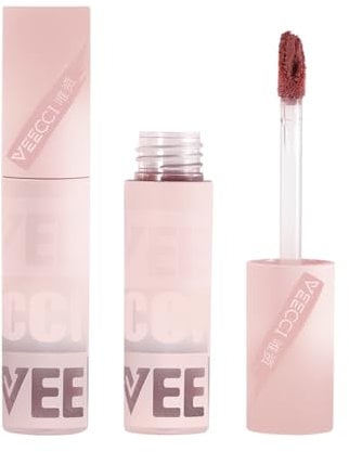 VEECCI Lip Cream,Non-Sticky Matte Lipstick with Velvet Brush for Soft and Flattering Lip Stain, Long-Lasting Liquid Gloss Tint, Shade: NU01 Hawthorn Red