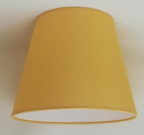 30 cm Lampenschirm, Kegel, Baumwollstoff mit weißer PVC-Rückseite, handgefertigtes Produkt, für Tischlampe, Stehlampe (Ocker)