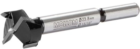 MOLLOM 23.8mm (15/16) Broca Forstner precisa con carburo YG8 de 2,0mm. Ideal para madera dura, plástico y contrachapado