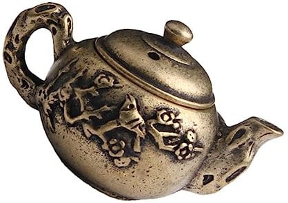 MAGICLULU Creative Kettle Ornament Enamel Tea Pot Modern Home Decor Brass Kettle Adornment
