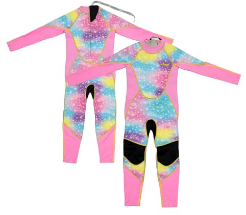 Cheekaaboo Kids Wetsuit Ages 4-12 | 2.5 mm Neoprene Long Sleeve Full Body Swimsuit | Thermal UPF 50+ Sun Protection Sunsafe Suit for Boys & Girls