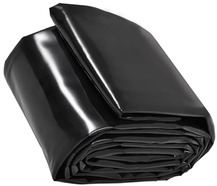 Teichunterlage, Teichfolie 2x5m 4x7m 7x8m 10x12m, strapazierfähige Teichfolien, Schwarze Membran for Teiche und Fischbecken, Flexible, undurchlässige Gartenpool-Membran(2mx4m(6.5ftx13.1ft))