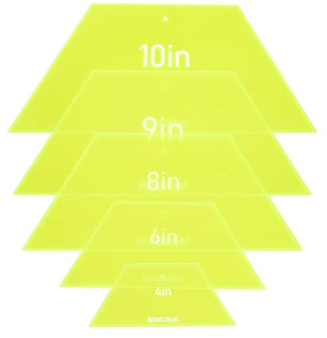 BENECREAT Halb Sechseck Quilting Vorlage, 4/6/8/9/10inch Acryl Quilten Lineal Allowance Vorlagen Lineal für DIY Hand Patchwork, Maschine Quilten, Nähen Nadelarbeit Handwerk, grün